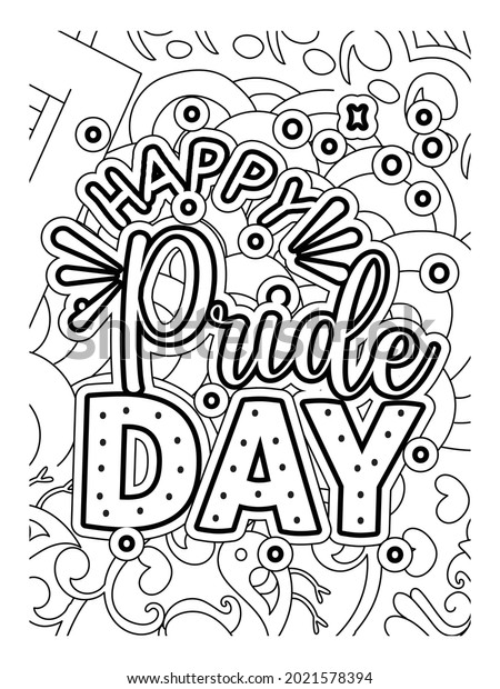 Happy pride day coloring page designmotivational stock vector royalty free