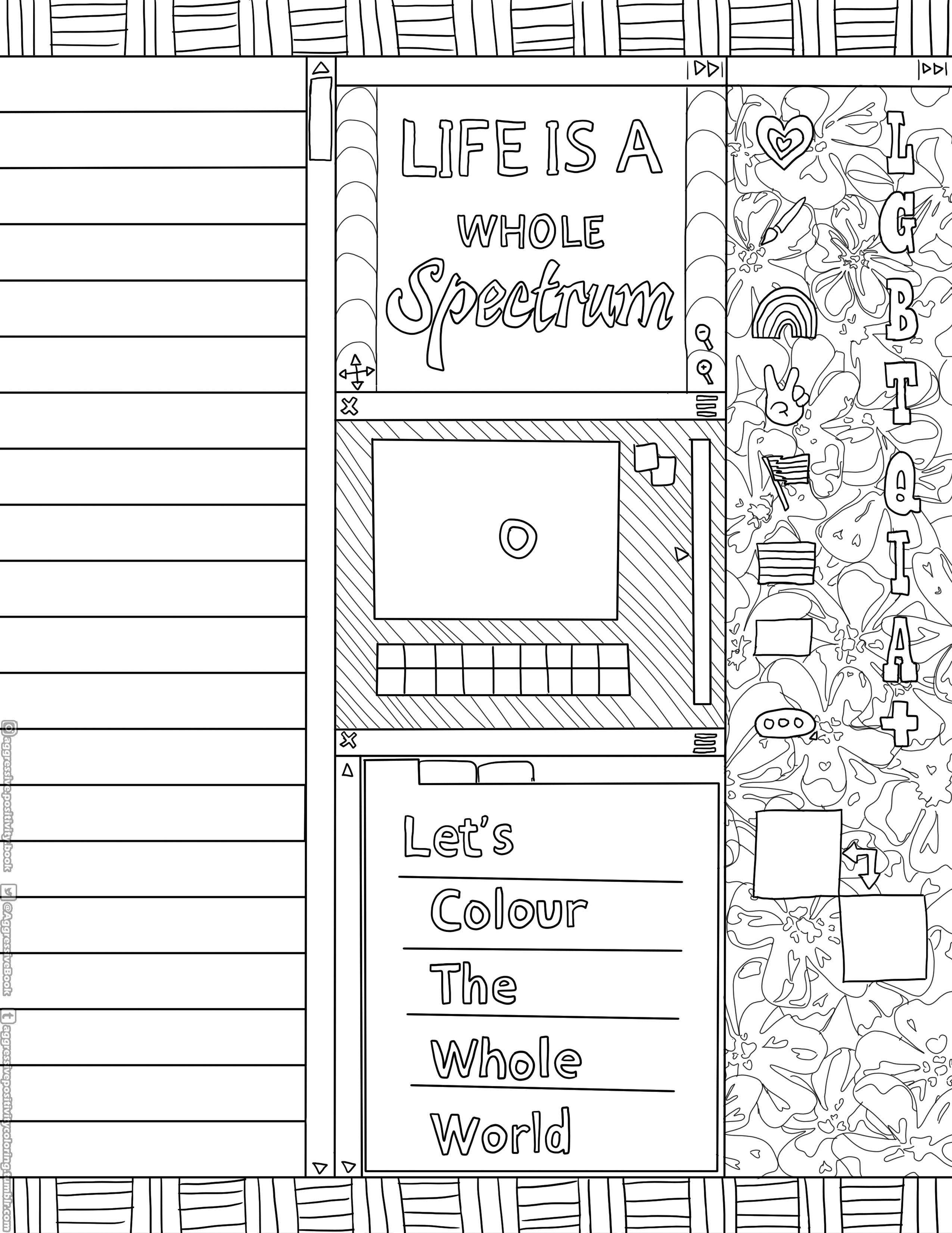 Aggressivepositivitybook on x fridayfun i have the pride coloring pages i was working on finished you can download a pdf here httpstcowaumhzixza feel free to color please tag me if