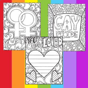 Lgbtq pride zen doodle coloring pages activity worksheets tpt
