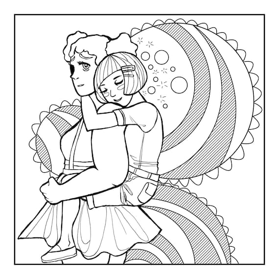 Sweet girlfriends coloring book pdf pages digital download lgbt coloring book pride month wlw art adult coloring book