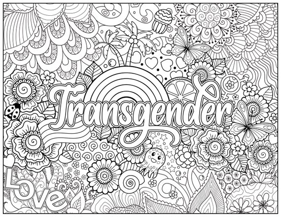 Trans colouring pride coloring printable colouring page printable coloring lgbtq coloring pride colour digital download transgender