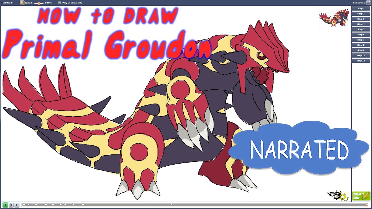 How to draw primal groudon from pokemon