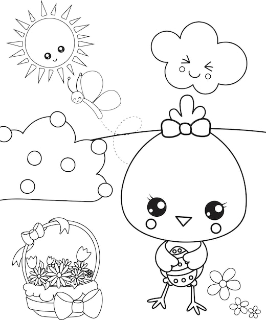 Premium vector coloring design with cute porcupine for kids coloring page vector