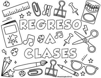 Regreso a clases para colorear by teaching tutifruti tpt