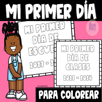 Primer dia de escuela colorear tpt