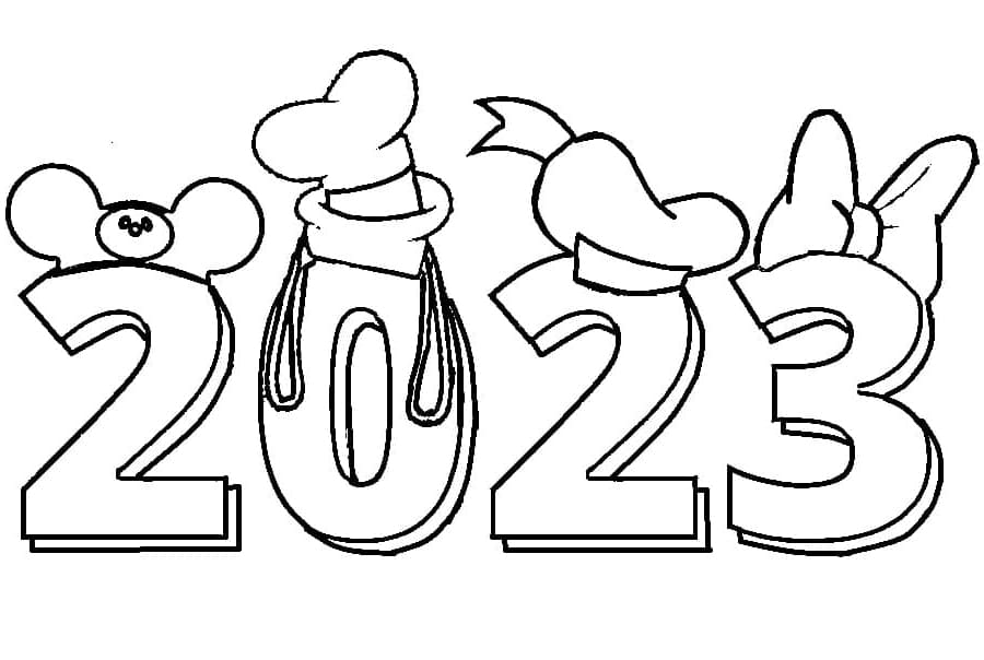 Happy new year coloring pages