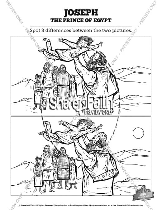 The story of joseph the prince of egypt kids spot the difference â