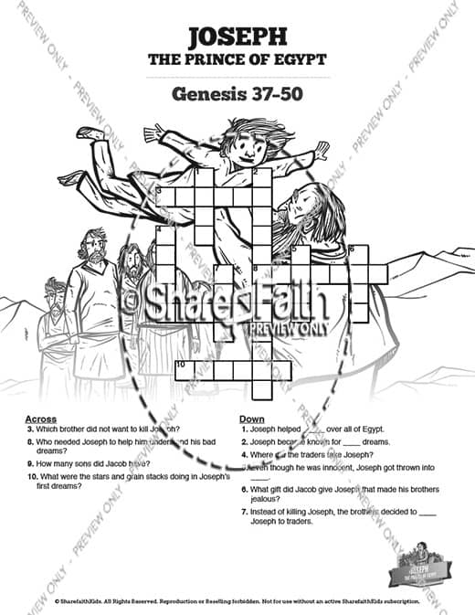 The story of joseph the prince of egypt sunday school coloring pages â