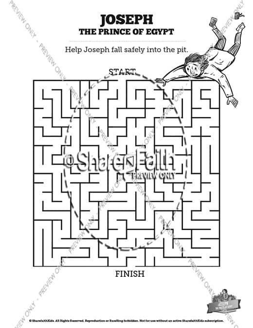 The story of joseph the prince of egypt bible mazes â