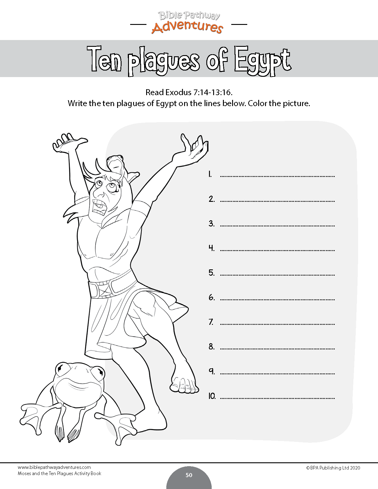 Moses and the ten plagues activity book pdf â bible pathway adventures