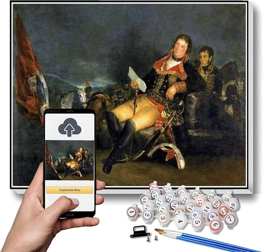 Oil painting by number kit coloring book adult hand painted manuel godoy prince of peace francisco goya painting diy digital oil painting home