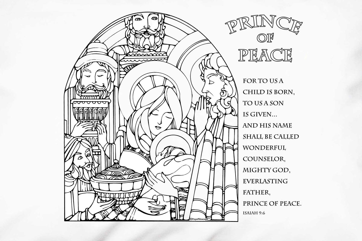 Prince of peace scripture color me pillowcase christmas pillowcases prayer pillowcases