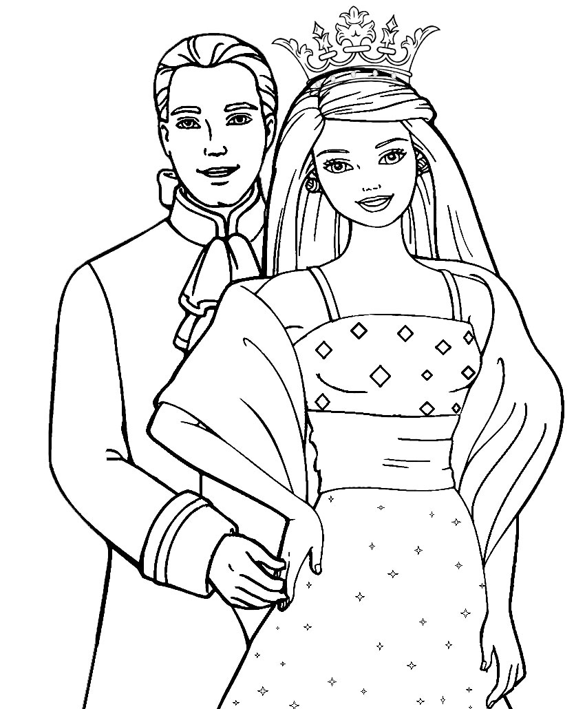 Barbie princess coloring pages