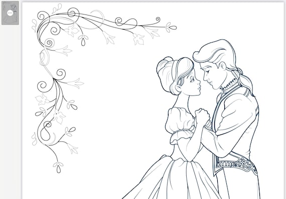 Coloring page prince princess