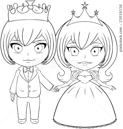 Prince and princess coloring page