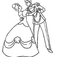 Prince and princess dancing coloring pages