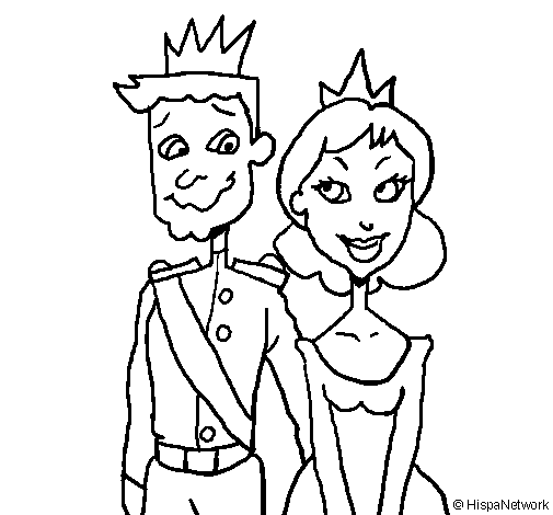 Prince and princess coloring page