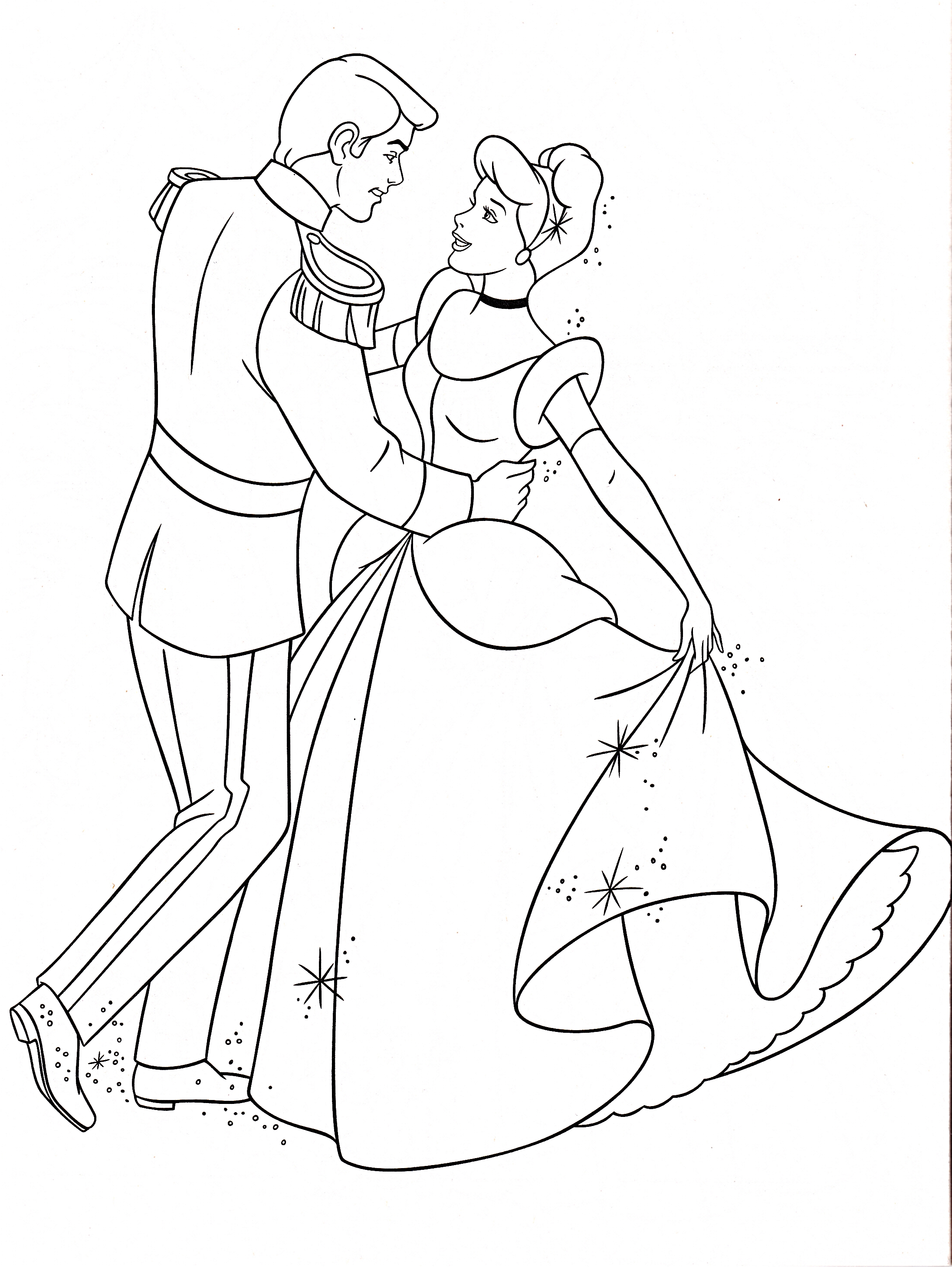 Free printable cinderella coloring pages for kids