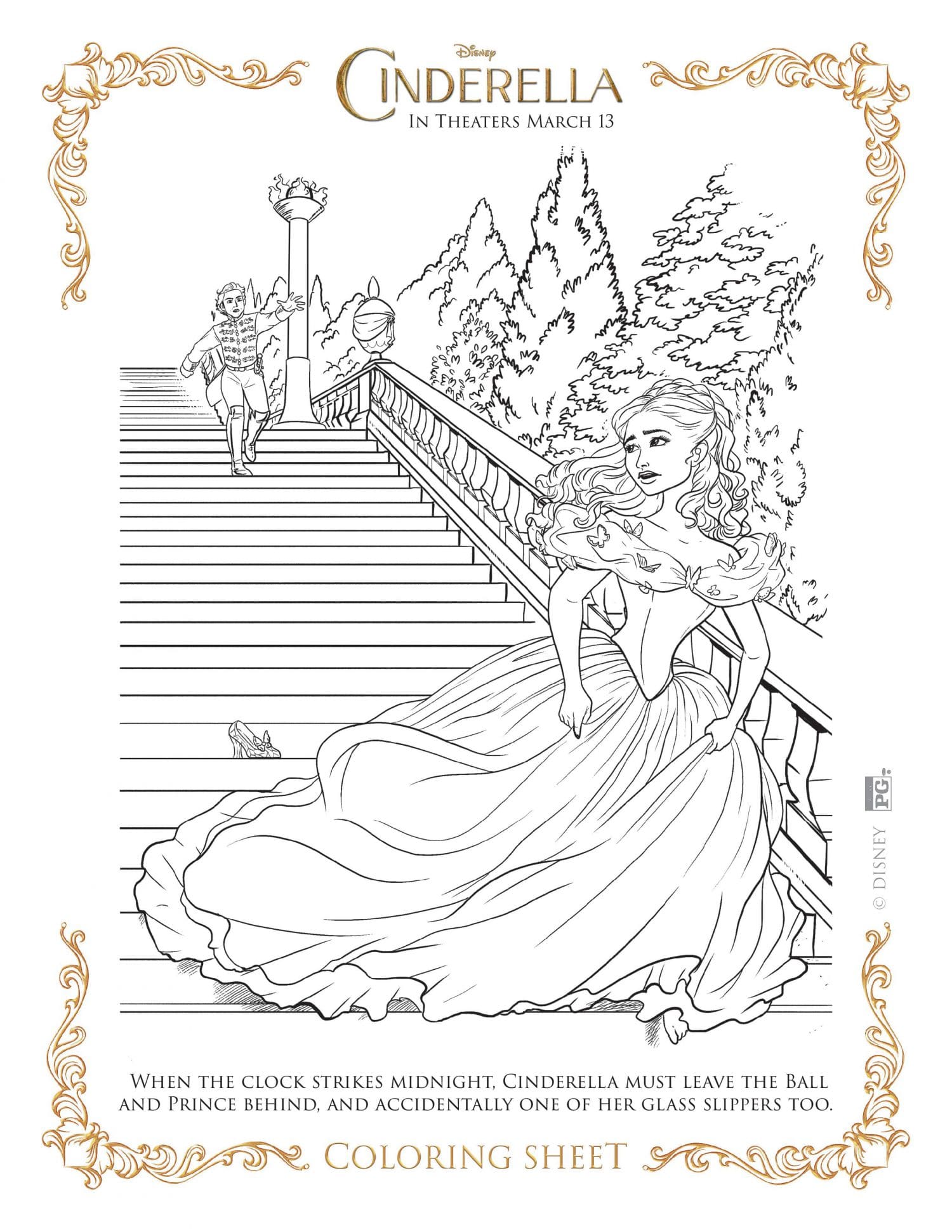 New disneys cinderella coloring pages and activity sheets