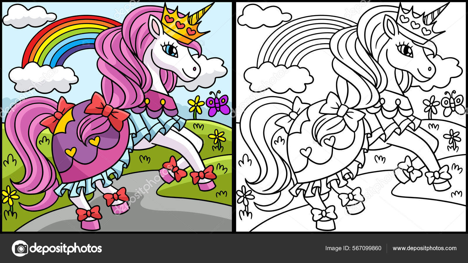 Ilustraciãn de pãgina para colorear princesa unicornio vector de stock por abbydesign