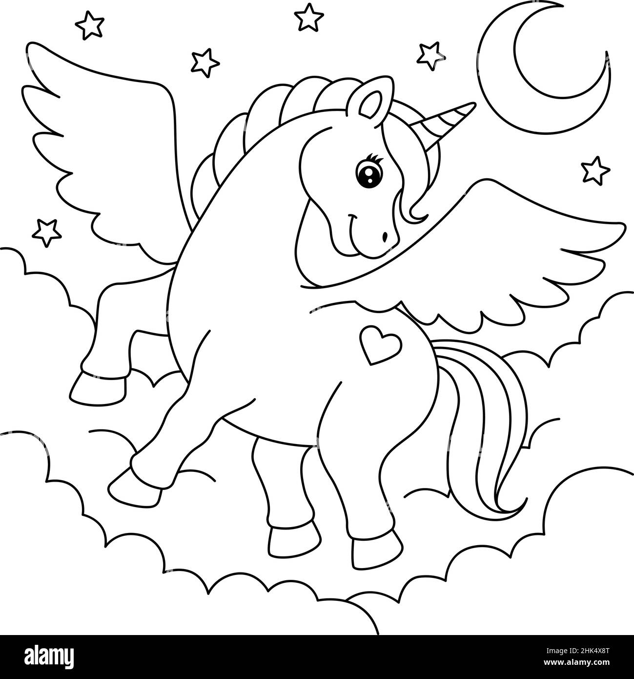 Unicorn for coloring hi