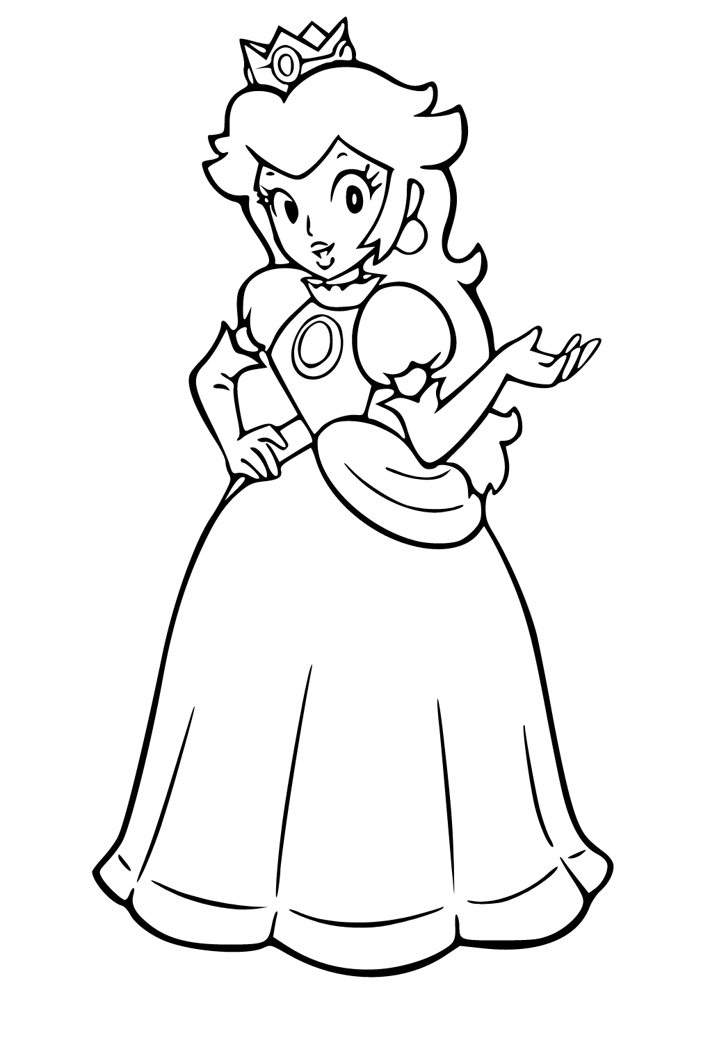 Free printable super mario princess coloring page sheet and picture for adults and kids girls and boys