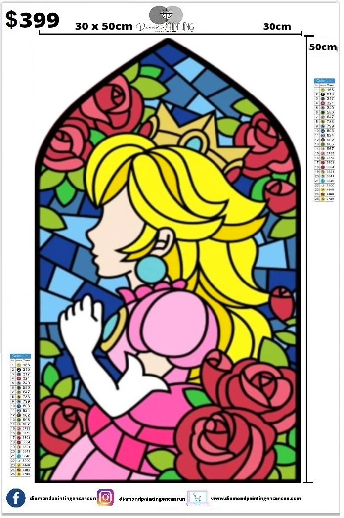 Princesa peach x cm diamante cuadrado incluye diamantes ab â diamond painting en cancãºn