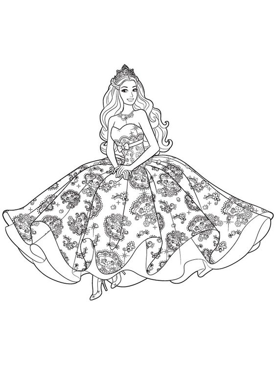 Desenhos de princesas para colorir e se divertir misturando cores