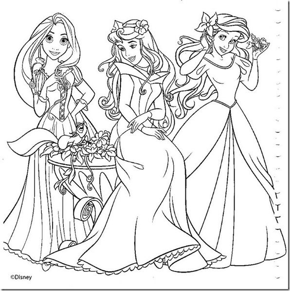 Desenhos fofos de princesas disney baby para colorir