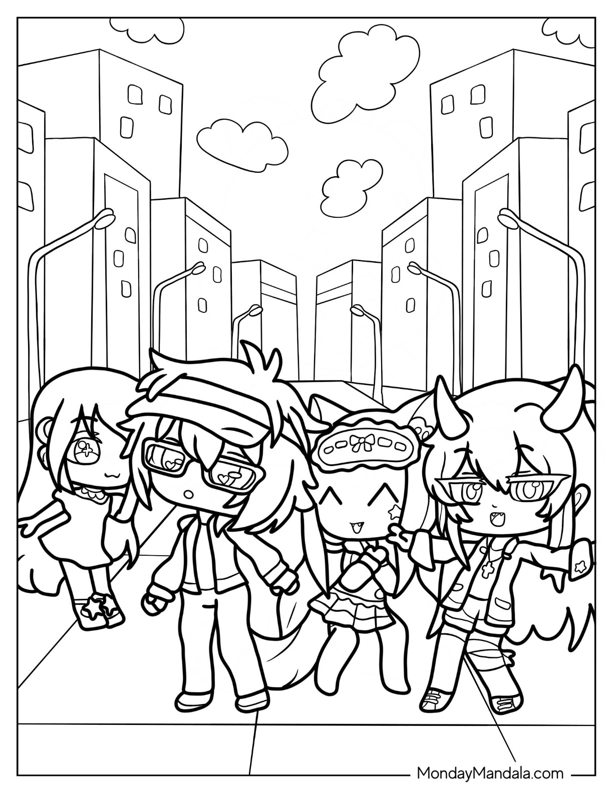 Gacha life coloring pages free pdf printables