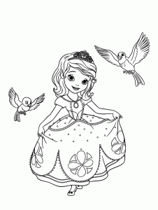 Free printable and coloring drawing of princess sofia disney