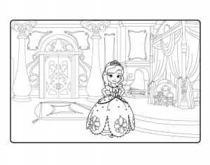 Dibujo para imprimir y colorear gratis de la princesa sofãa disney