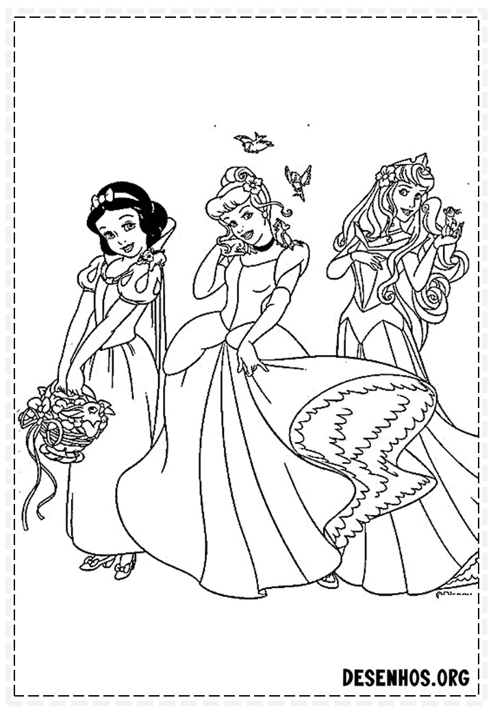 Desenhos de princesas para colorir
