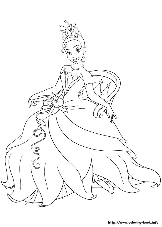 The princess and the frog coloring picture
