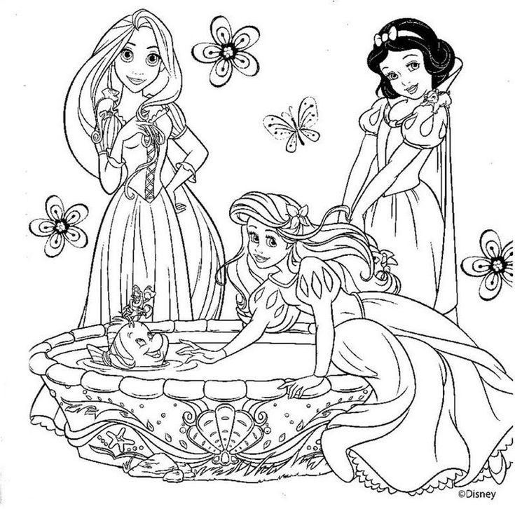 Princesas da disney desenhos para colorir imprimir e pintar