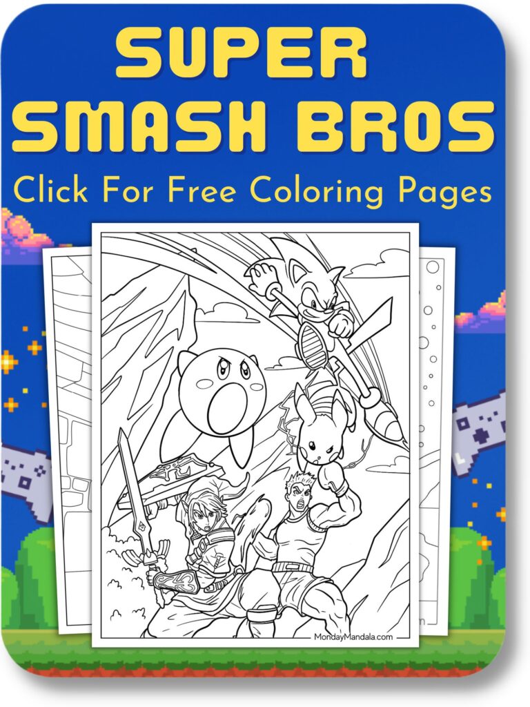 Video game coloring pages free pdf printables