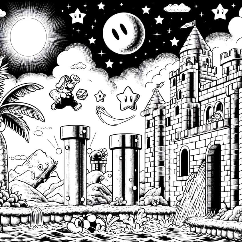 Super mario bros coloring pages