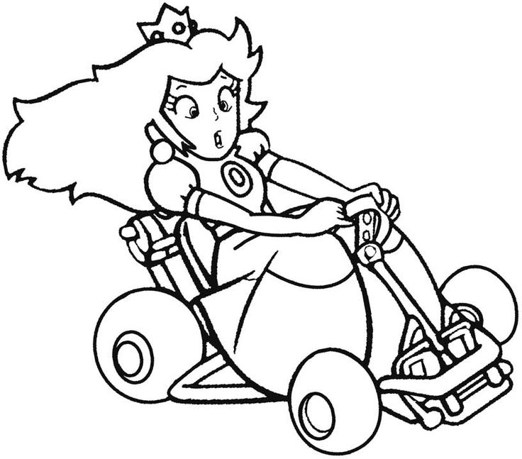 Mario kart coloring pages princesas dibujos dibujos arte super mario