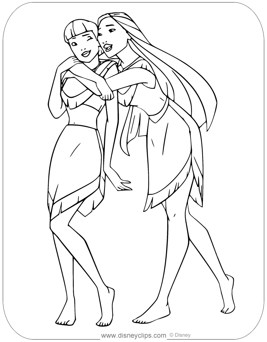 Free printable pocahontas coloring pages