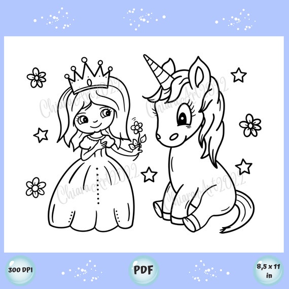 Colorear princesa unicornio para niãos y adultos para imprimir lindo unicornio para colorear cumpleaãos de princesa unicornio para descargar pdf