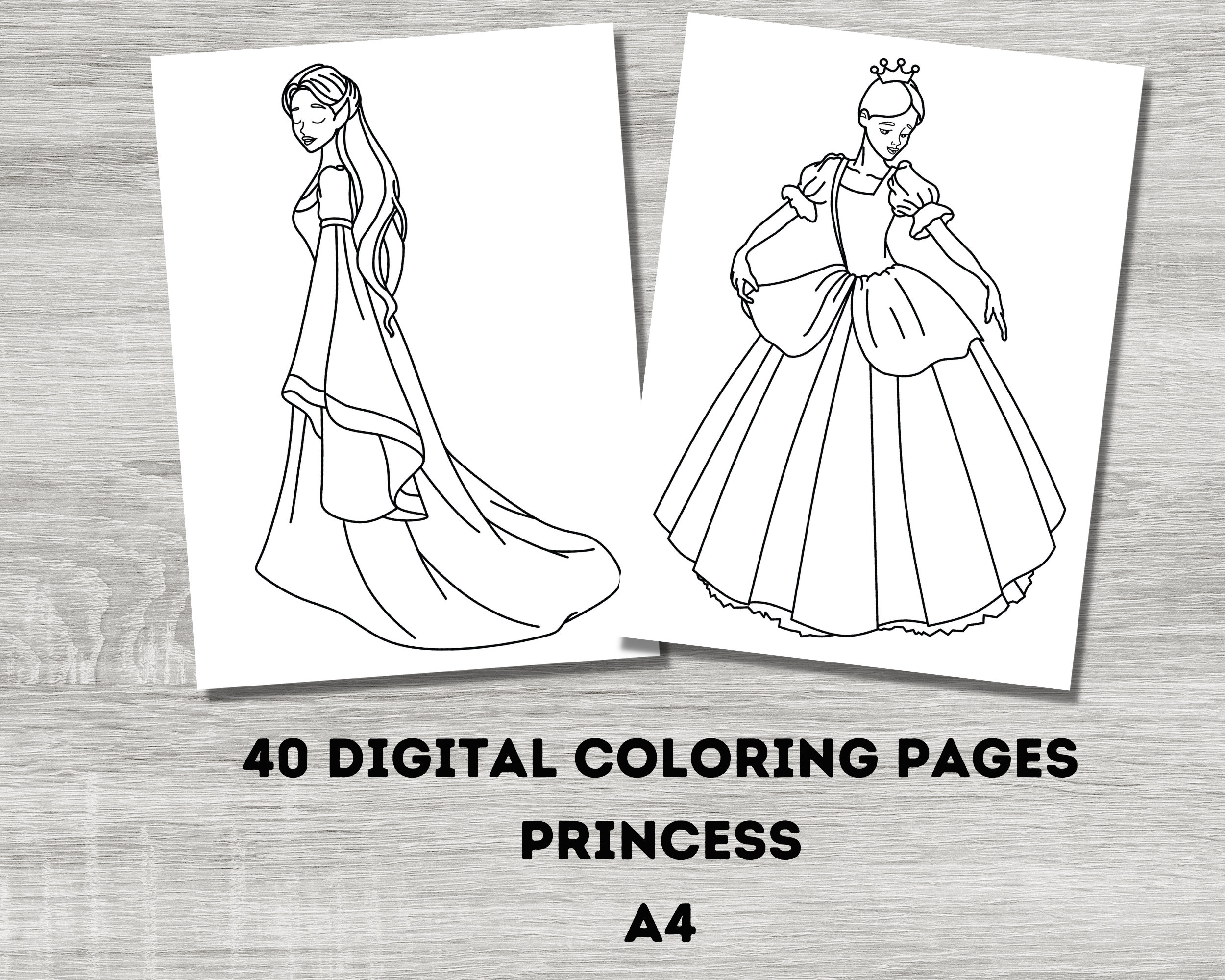 Pãginas para colorear de princesas lindas pãginas para colorear de princesas pãginas para colorear imprimibles para niãos pãginas de actividades para niãos descarga digital