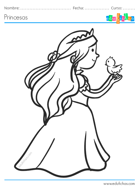 Dibujos de princesas para colorear imprimir pdf gratis
