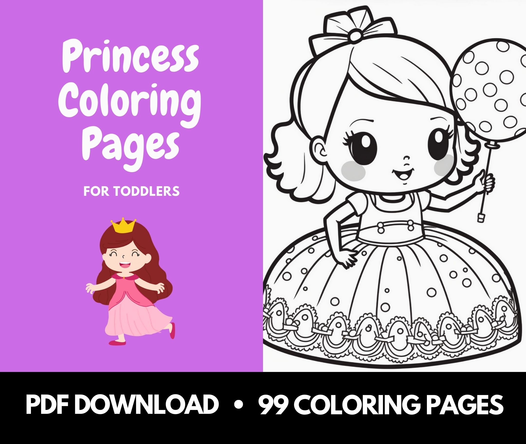 Pãginas para colorear de princesas para niãos pequeãos