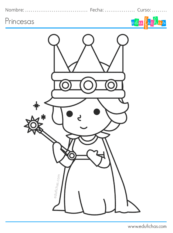 Dibujos de princesas para colorear imprimir pdf gratis