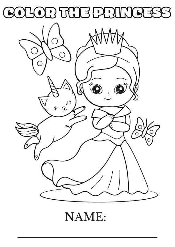Pãginas para colorear de princesas descarga digital de princesas princesa para colorear e imprimir princesa para colorear imãgenes de princesa encantadora