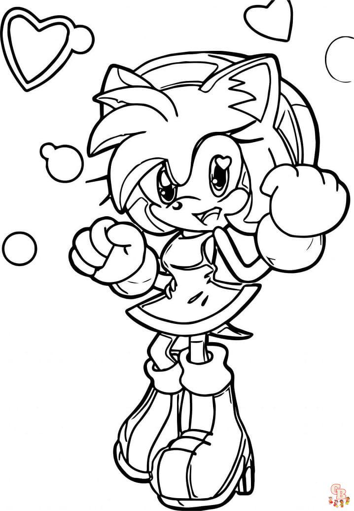 Cute amy rose coloring pages free printable pages for kids