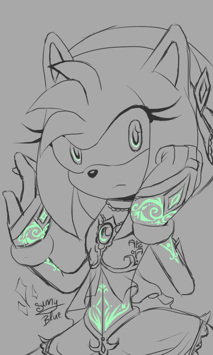 Amy rose princess sketch glowing by xxsunny