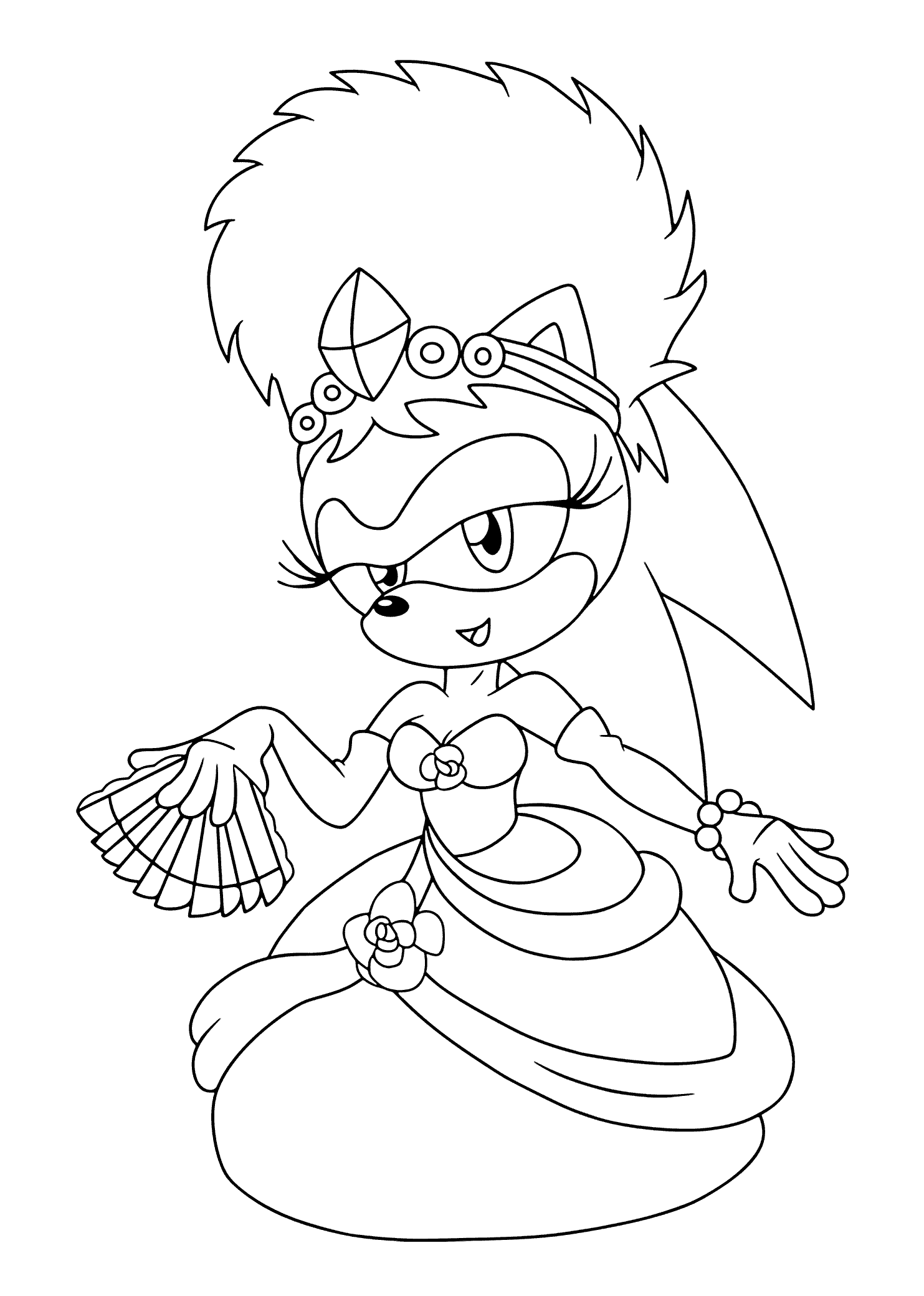 Sonia princess from sonic coloring pages for kids printable free cartoon coloring pages coloring pages coloring pages for kids