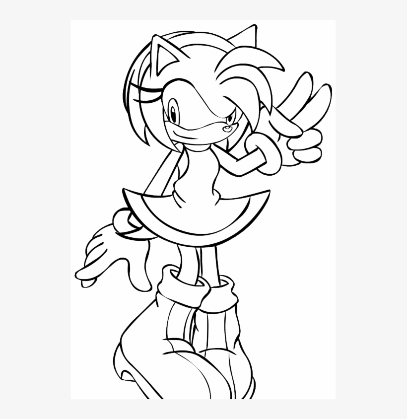 Amy rose far view coloring page beauty and the beast