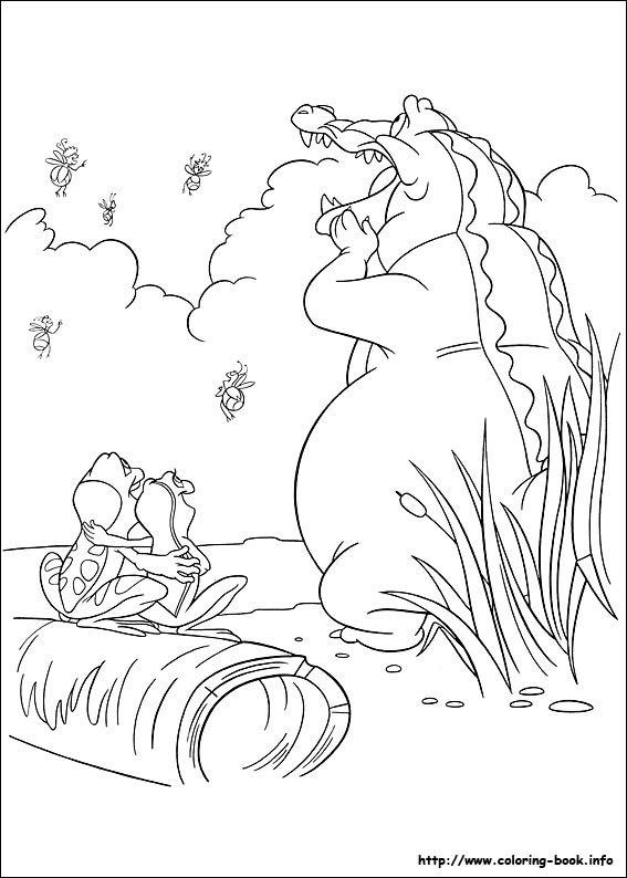 The princess and the frog coloring picture